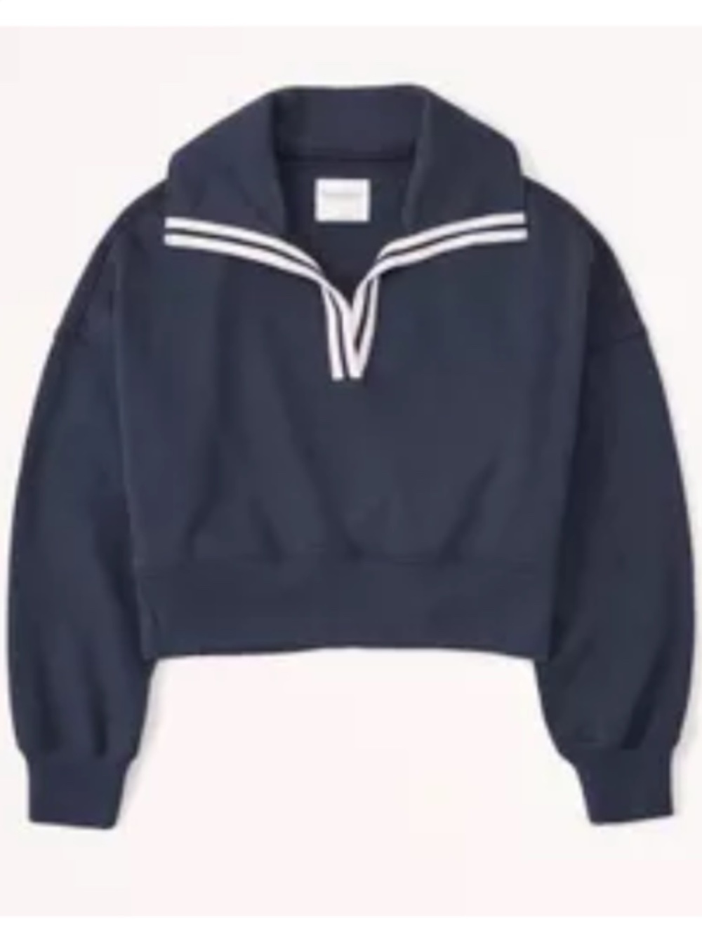 Abercrombie Navy and White Sailor Collar Sweatshirt Sz Large